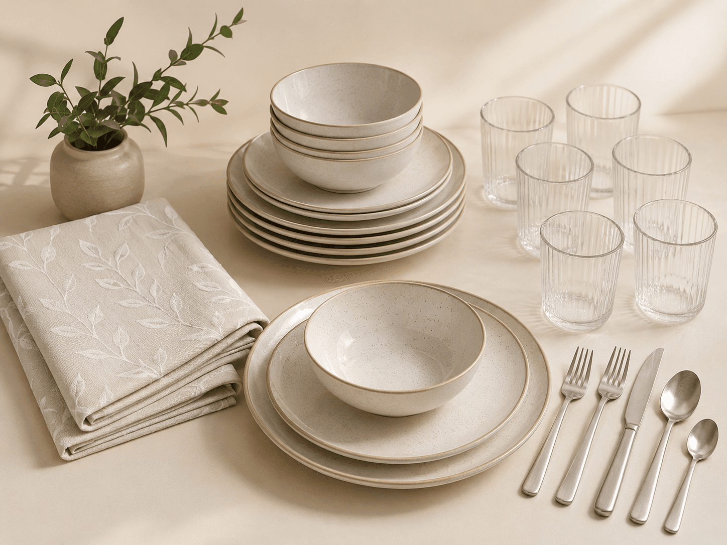 Dining Set-Up Kit contents on a warm neutral background
