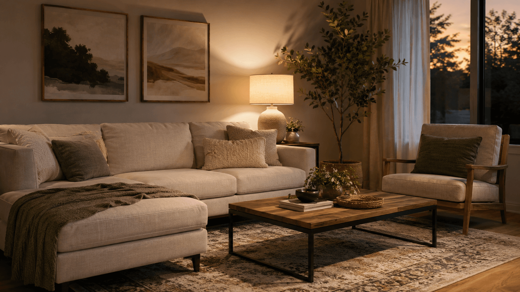 Living Room Bundle shown in a furnished room