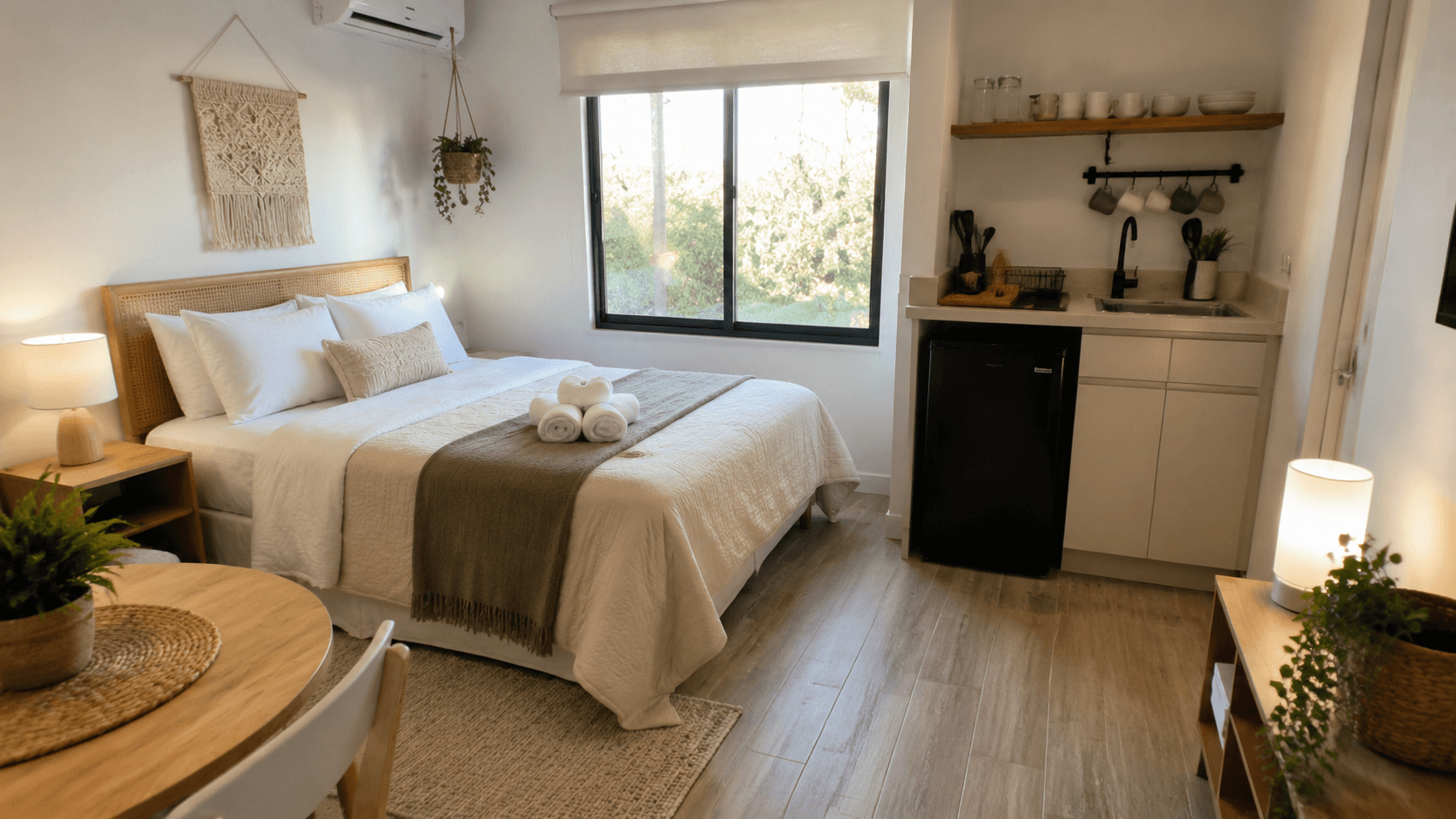 Short-stay studio furnished with the Crest Studio-in-a-Box
